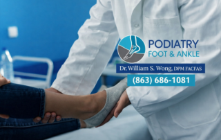 Doctor at Lakeland Foot and Ankle Services examining a patient’s foot during an emergency pain evaluation in Lakeland, Florida