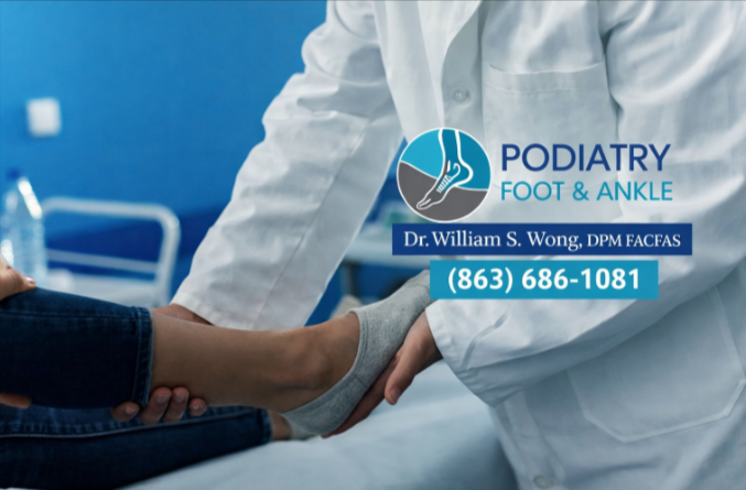 Doctor at Lakeland Foot and Ankle Services examining a patient’s foot during an emergency pain evaluation in Lakeland, Florida